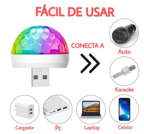 Mini Disco Led USB ™ - Con sensor de sonido