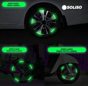 Wheels Shine ™ - Pegatinas reflectantes para auto